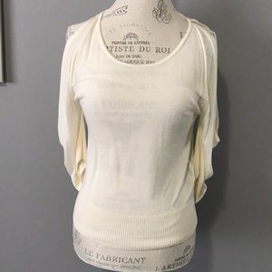 French Connection Cream Split-sleeve Blouse